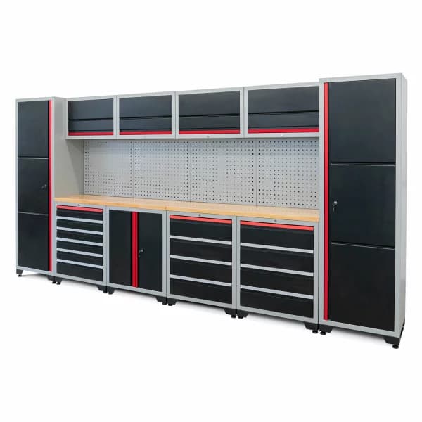 Professionelles Werkstatt Schranksystem Serie 610 16-teilig grau