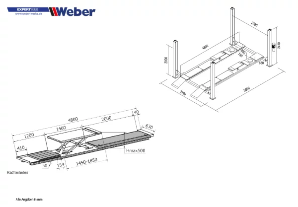 4 SÄULEN HEBEBÜHNE WEBER EXPERT SERIE C-445H 4