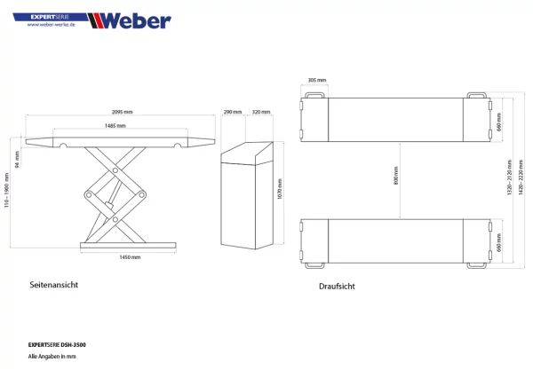 Doppel scherenhebebühne weber expert serie DSH-3500 7