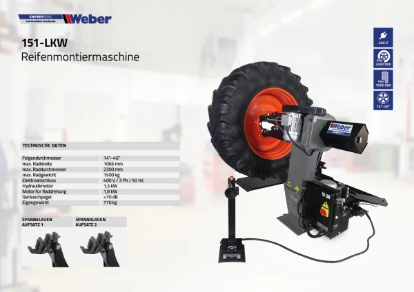 LKW REIFEN MONTIERMASCHINE WEBER EXPERT SERIE 151-LKW 3