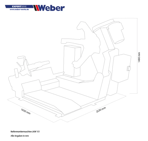 LKW REIFEN MONTIERMASCHINE WEBER EXPERT SERIE 151-LKW 4