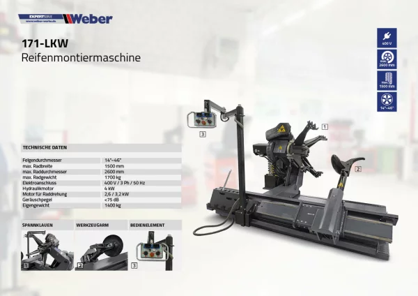 LKW REIFENMONTIERMASCHINE WEBER EXPERT SERIE 171-LKW 5