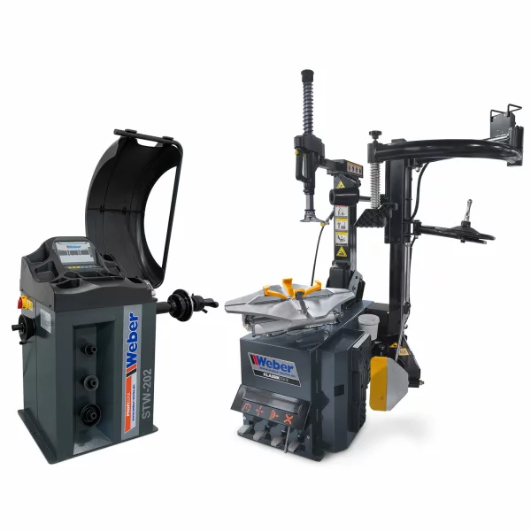 PKW REIFENMONTIERMASCHINE H-1024 UND RADWUCHTMASCHINE STW-202 INKL. HILFSMONTAGEARM RECHTS