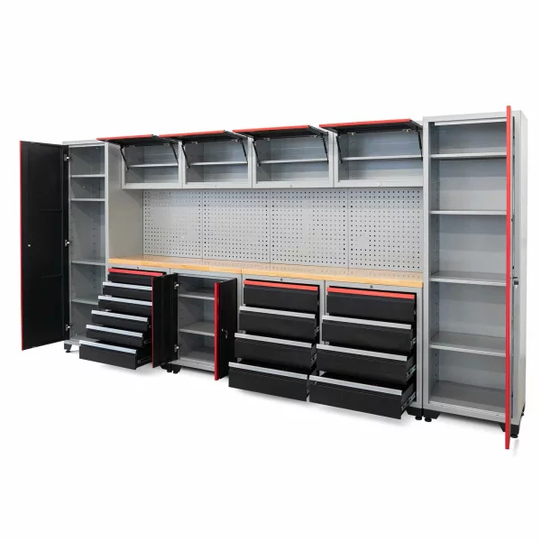 Professionelles Werkstatt Schranksystem Serie 610 16-teilig grau 2