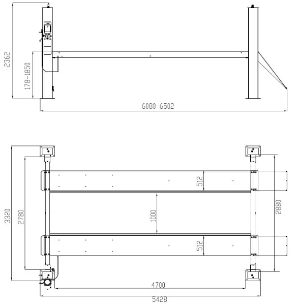4 SÄULEN HEBEBÜHNE WEBER EXPERT SERIE AUTOLIFT 6.4 4